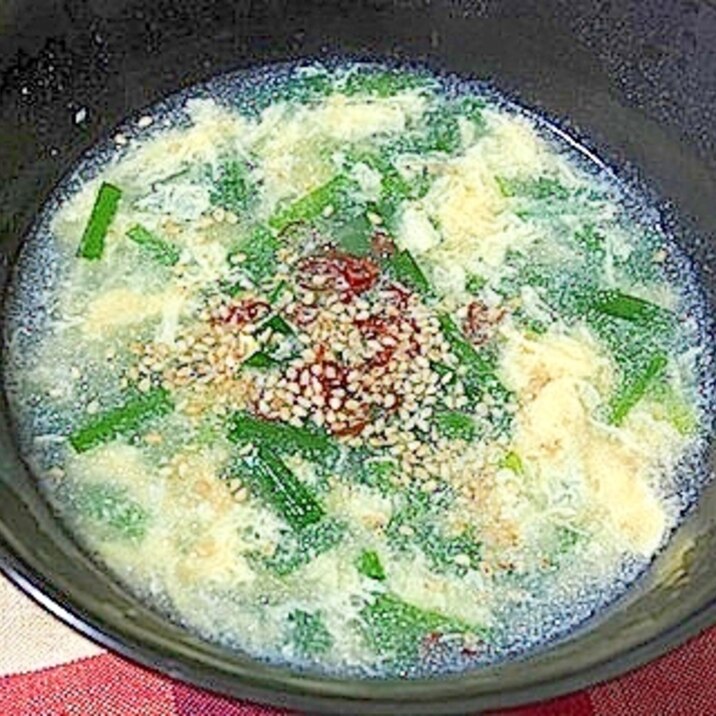 簡単! 中華風ニラ玉スープ